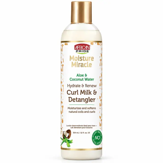 African Pride Aloe & Coconut Water Hydrate & Renew Curl Milk & Detangler 12 oz