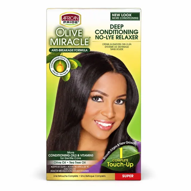 African Pride Olive Miracle 1 Complete Touch-Up Relaxer Kit Super