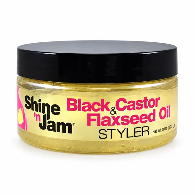 Ampro Shine 'n Jam Black Castor & Flaxseed Oil Styler 8oz