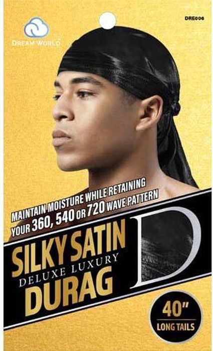 Dream World Silky Satin Deluxe Luxury Durag 40 Inches Long Strip