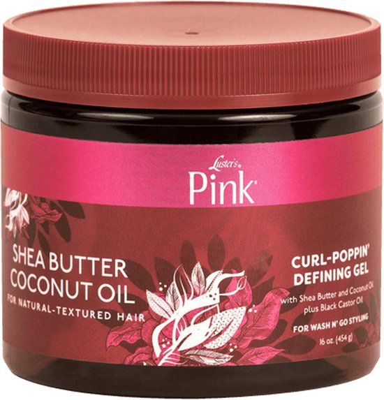 Pink Shea Butter Coconut Oil Super Moisturizing Curl Poppin Defining Gel 454g