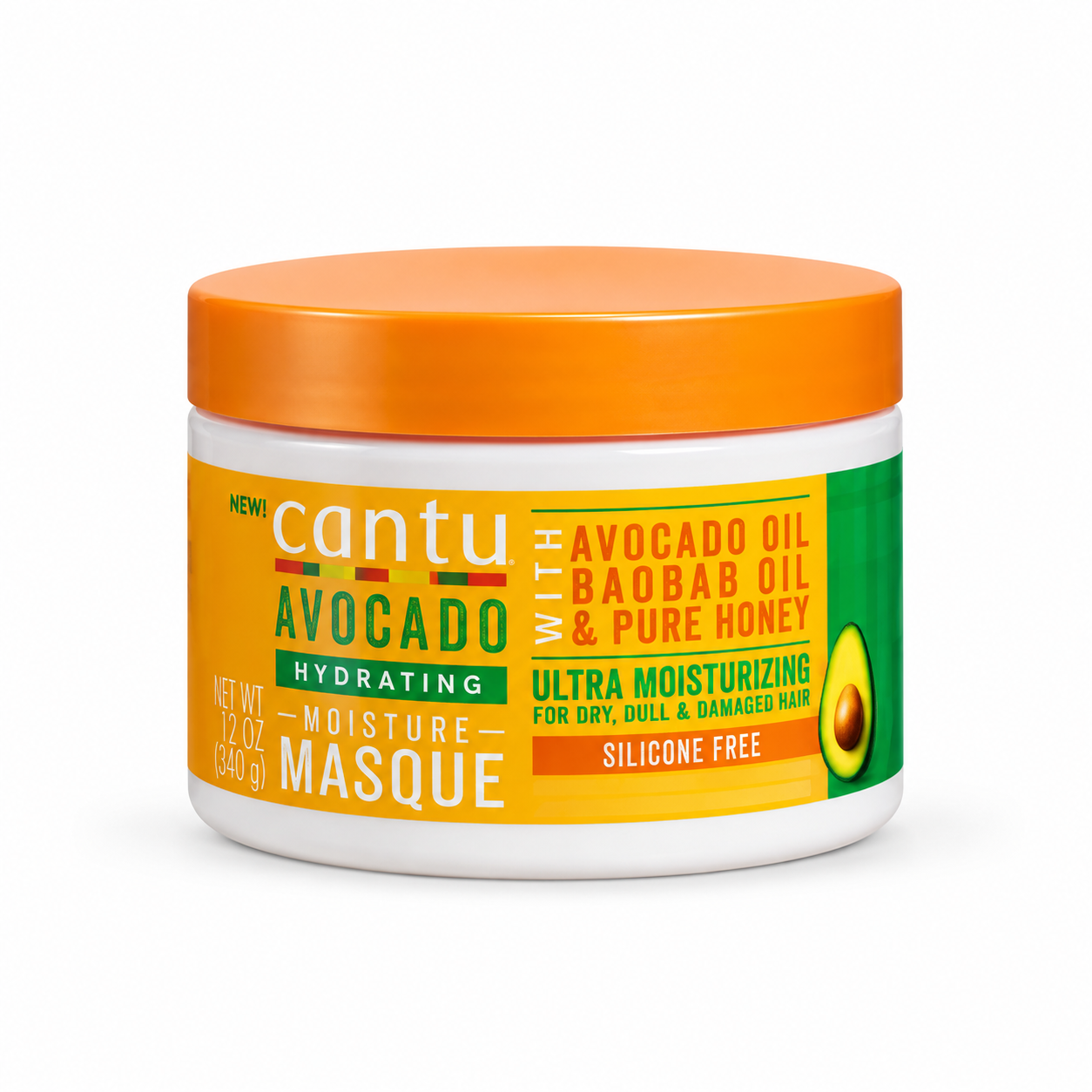 Cantu Hydrating Hair Masque with Avocado Oil Baobab Oil & Pure Honey 12 oz